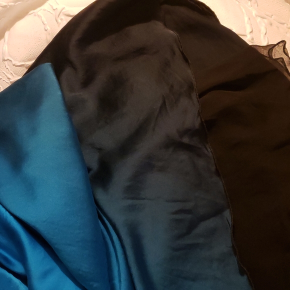 Silk halter dress vintage in teal - Picture 8 of 12